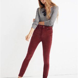 Madewell | 10” High Rise Stretch Velvet Skinny